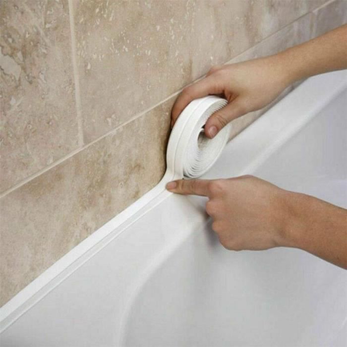 Joint de silicone,Bande autocollante étanche pour salle de bain et cuisine,  ruban adhésif pour scellage, bord d'évier, [A569492461] - Cdiscount  Bricolage