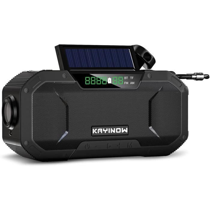 Radio De Survie Multifonction - Solaire/Manivelle/LED/SOS - AM/FM/SW - Powerbank 2000mAh - IPX3 - Pour Outdoor