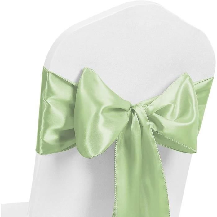 Pack de 100 nœuds de chaise en Organza - Vert chasseur - Décoration d'anniversaire, mariage