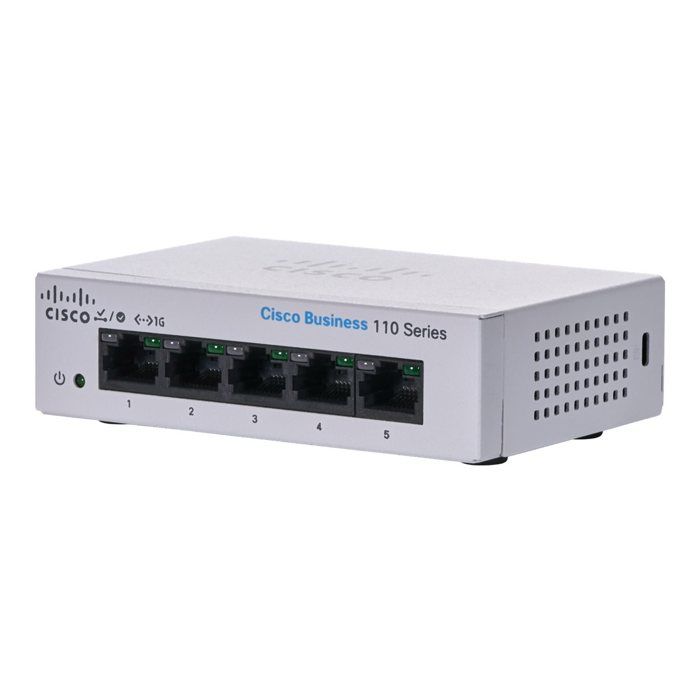 Commutateur Non administrable Cisco® Business CBS110-5T-D 5 Ports GE Bureau Alim. Externe Garantie limitée à Vie