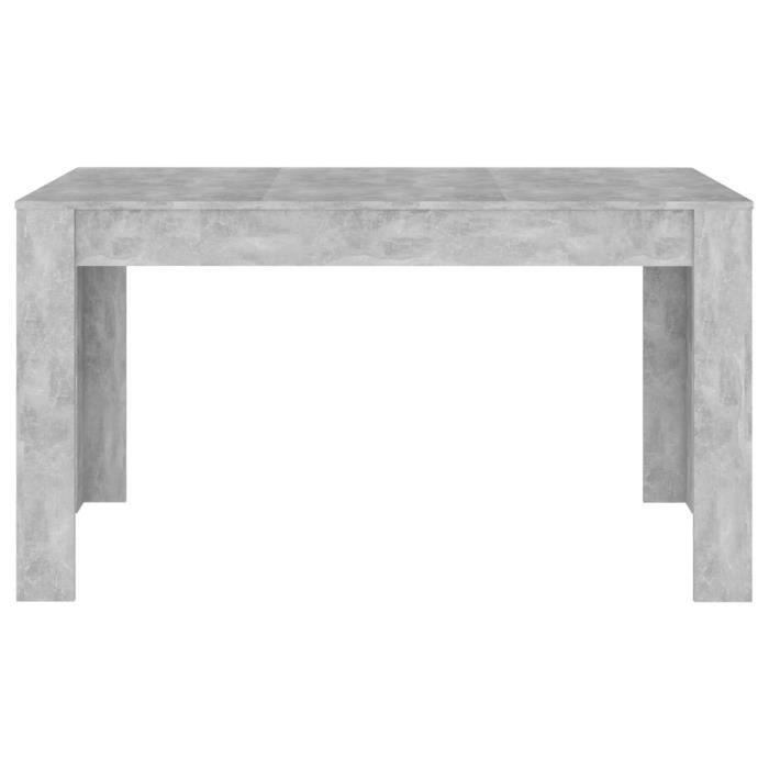 Table de salle à manger - CUQUE - Gris béton - 140x745x76 cm - Aggloméré - Montage requis