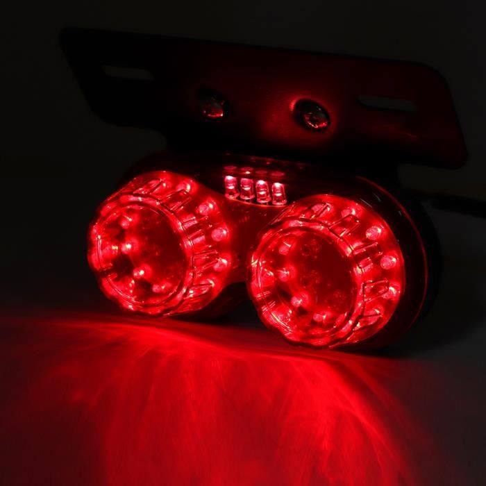 Feu Stop Led Feu Stop 12V Rond Moto Led Feu Arrière Feu Arrière Universel Modifié ...