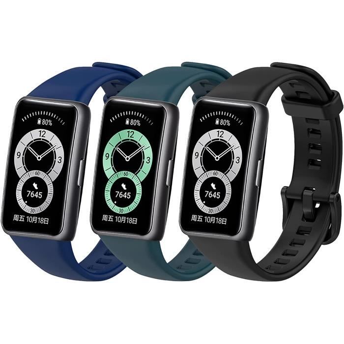 3 Bracelets Silicone Remplacement Pour Huawei Band 10/9/8 - Souple, Acier Inoxydable, Tailles 130-210 Mm - 10