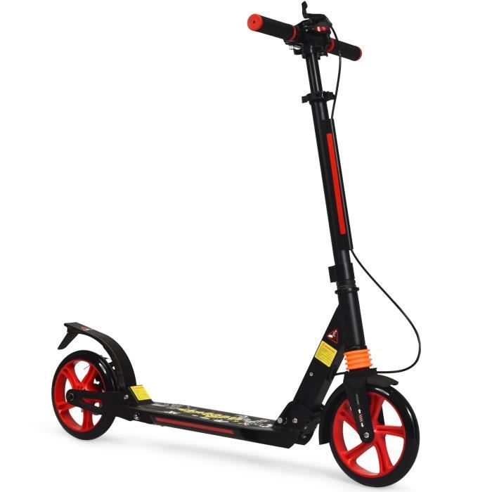 Trottinette Pliable Aluminium - Enfant/Adulte, Absorption Chocs, Roues PU, Blanc