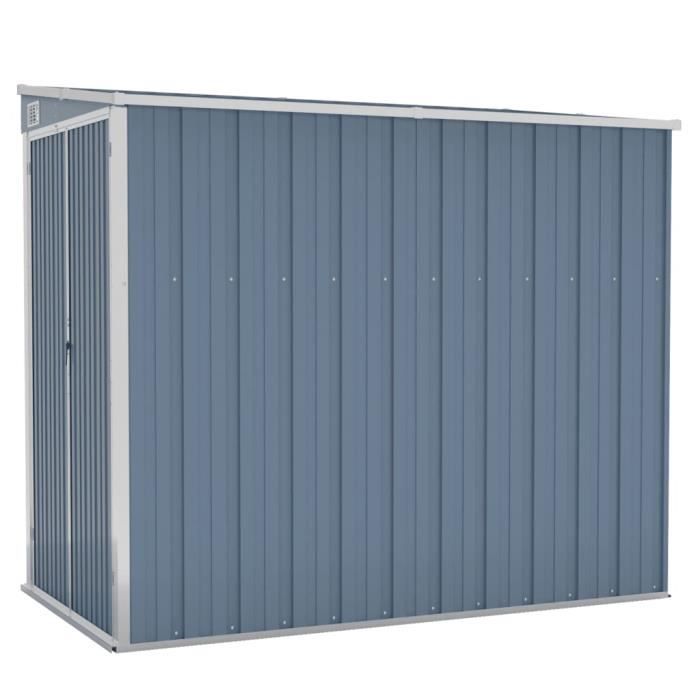Abri de jardin - DUOKON - Mural - Acier galvanisé - 118x194x178 cm - Double ouverture