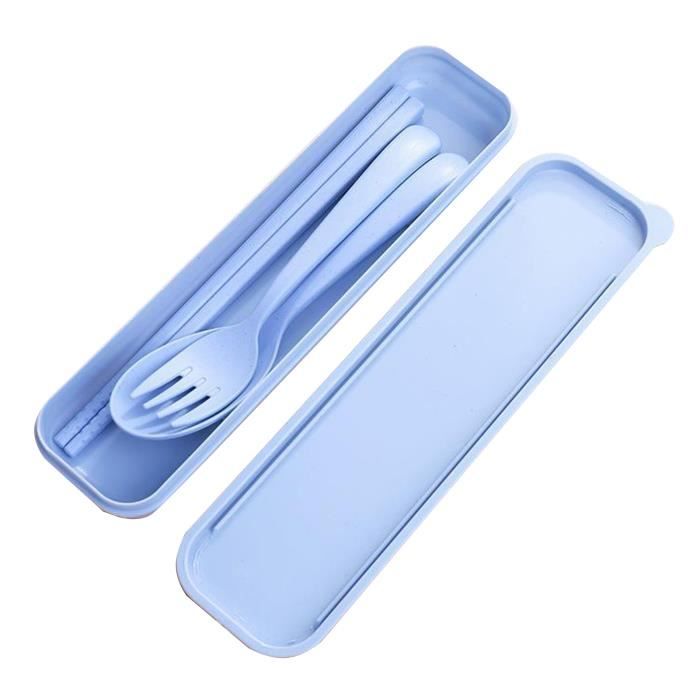 Set De Couverts De Voyage Réutilisables - 6 Ensembles Avec Pailles En Blé, Couteau, étui Portable