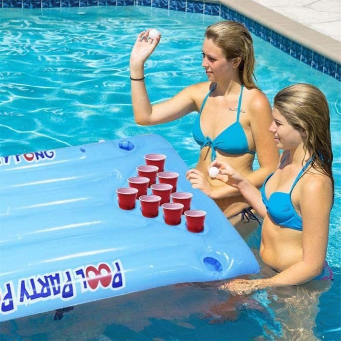 Matelas Gonflable Pong Game Ootb - 152x76cm Avec 20 Gobelets Et 2 Balles Ping-pong