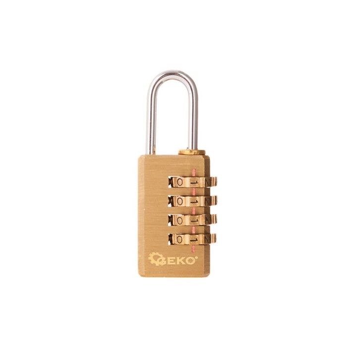 Cadenas à code - GEKO - 4 chiffres - 10000 combinaisons - Laiton - Résistant aux intempéries