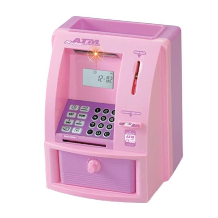 Tirelire électronique ATM Caisse d'épargne Code de jouet Papier à rouler  automatique Jouets éducatifs précoces pour Rose - Cdiscount Maison