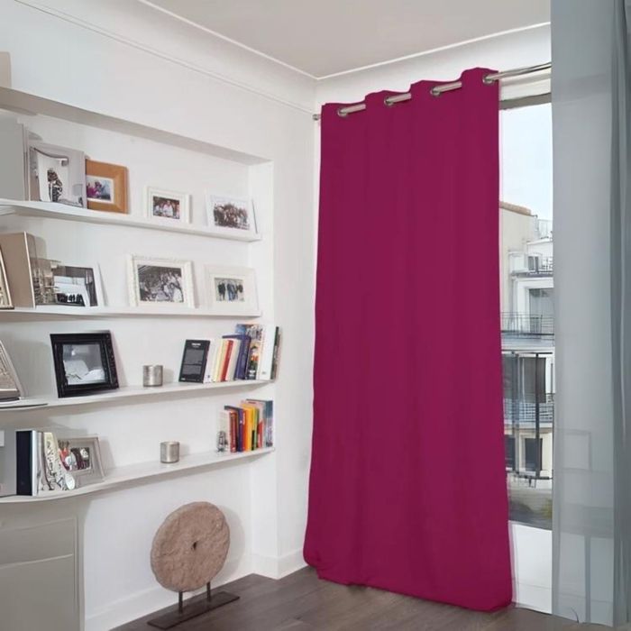 Rideau phonique thermique occultant rose fuschia 140x260