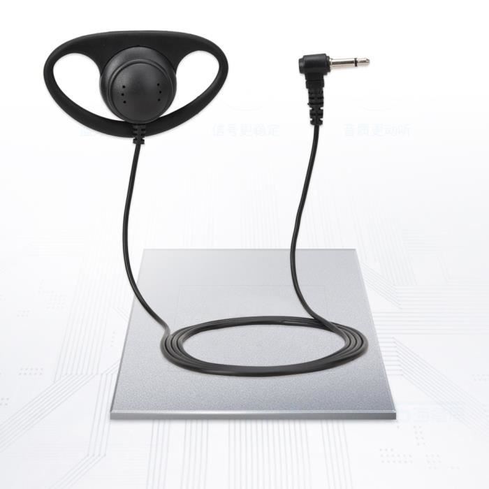 TMISHION Casque 3 Écouteur D-Shell, 5 Pièces Jack 3,5 Mm Écouteur En Forme De D Pour Radios