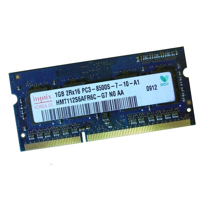 1Go Ram PC Portable Sodimm Hynix Hmt112S6Afr6C-G7 Pc3-8500U Ddr3 1066Mhz Cl7