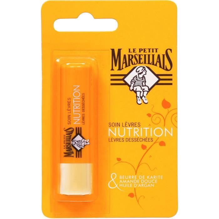 Le Petit Marseillais Soin Lèvres Nutrition Karité, Amande Douce et Argan 4,9g