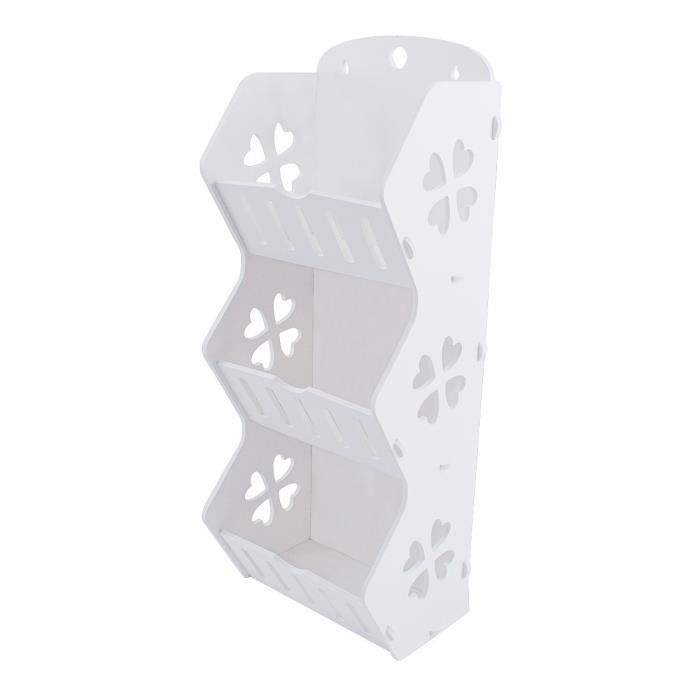 Étagère murale - MEDIA WAVE STORE - 3 étagères - PVC - Design minimaliste - Blanc