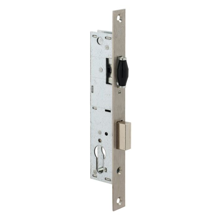Serrure monopoint à larder profil étroit pêne dormant à rouleau série 8 largeur 46mm - METALUX - F108460000