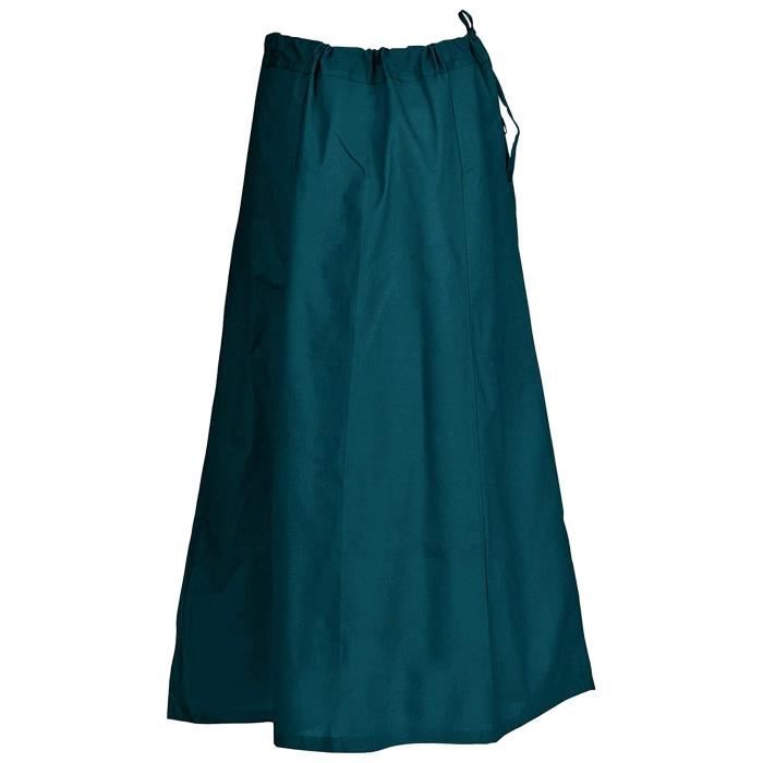 Jupon Long Femme En Coton - Taille Unique - Bleu Ciel - Fait Main (Inde) - Style Vintage