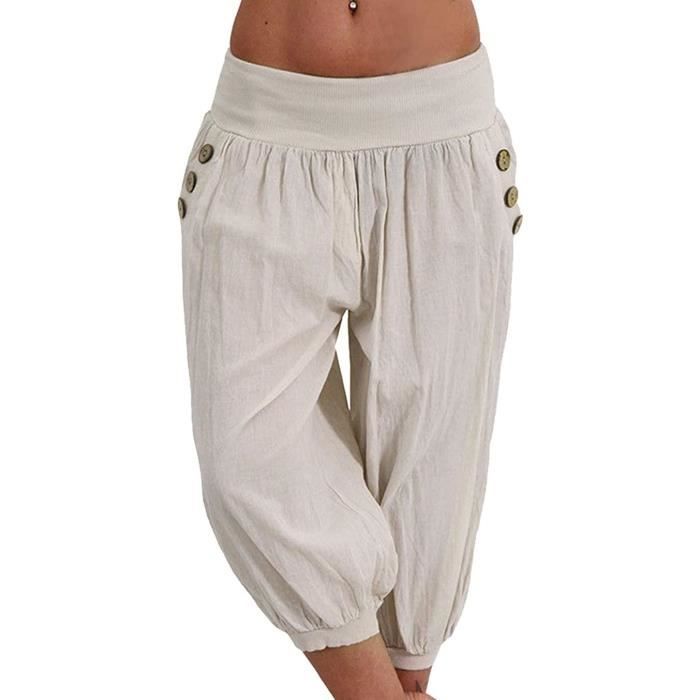Pantalons De Sport Ample Coton Lin Femme Pour Femmes