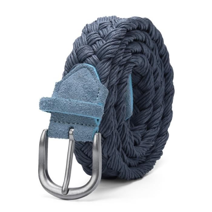Chaps Cuir Bleu Clair Femme Taille M - Boucle Argentée, Tresse, Pour équitation