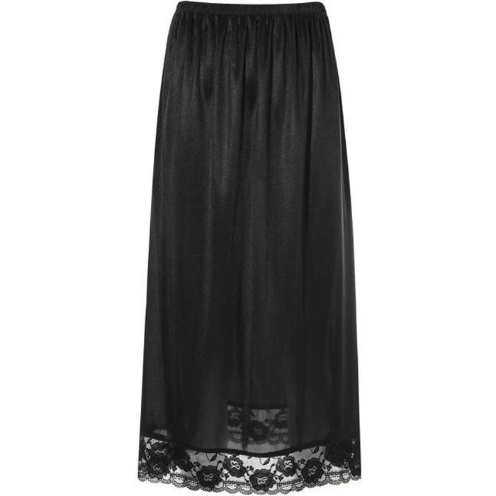 yizyif femme jupon jupe sous robe fond de jupe elastique sous-vêtement dentelle lingerie soie glacée type b noir