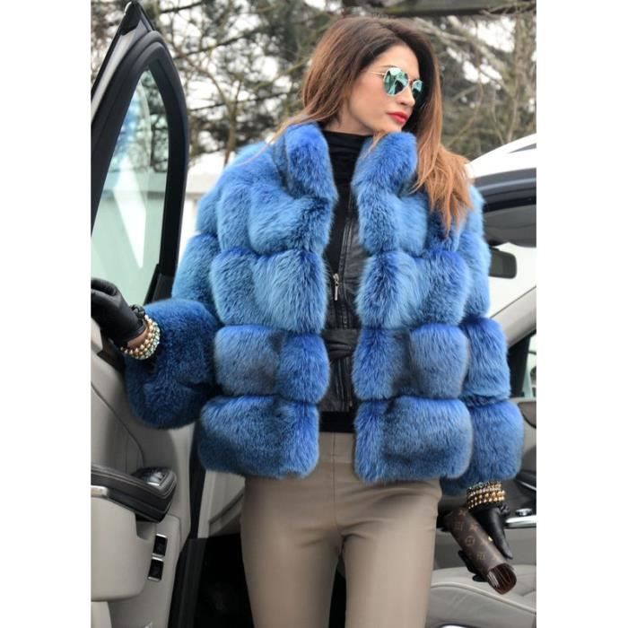 Veste Fausse Fourrure Femme Manteau D'hiver En Fausse Fourrure