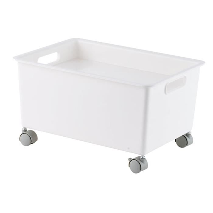 Bac De Rangement Sur Roulettes - Boîte De Stockage Mobile Pour Livres, Jouets, Vêtements - Vert Clair, 39.5 X 28.4 Cm