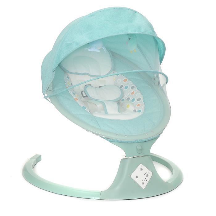 Bioby Transat Balancelle Electrique Bluetooth Bebe 0 12 Mois Jusqu A kg Avec Coussin De Siege Vert Cdiscount Puericulture Eveil Bebe