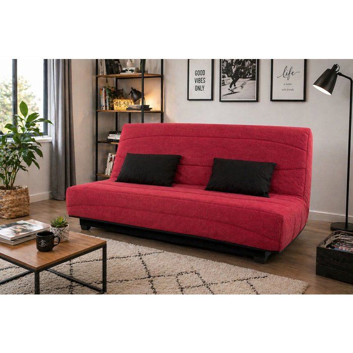 Canapé Convertible Clic-Clac SIMMONS 3 Places - Couchage Quotidien 123x188cm - Coffre Rangement - Déhoussable - Made in France