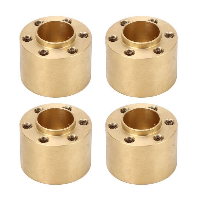 Lot de 4 poids de roue en laiton, 1/10 adaptateur de moyeu hexagonal pour jantes Beadlock RC Crawler SCX10 Capra TRX4 TRX6 (4 poids en laiton de 15 mm