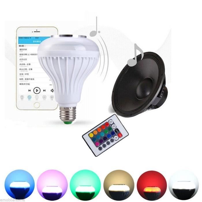 Ampoule Smart Bluetooth 3.0 Sans fil 6W E27 LED Lampe Ampoule haut-parleur & Musique 2 en 1 pour iPhone Samsung LG HTC
