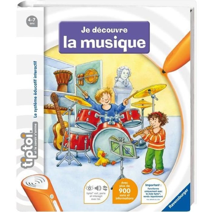 Livre électronique interactif tiptoi® Je découvre la musique Ravensburger  pour enfant dès 4 ans - Cdiscount Jeux - Jouets