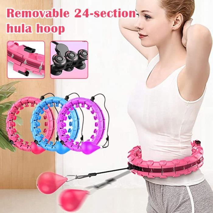 FIT ON Form Infinity Cerceau lesté pour perte de poids pour adulte, cerceau d'exercice intelligent 2 en 1 pour entraînement des abdominaux, 24/28/32 nœuds amovibles