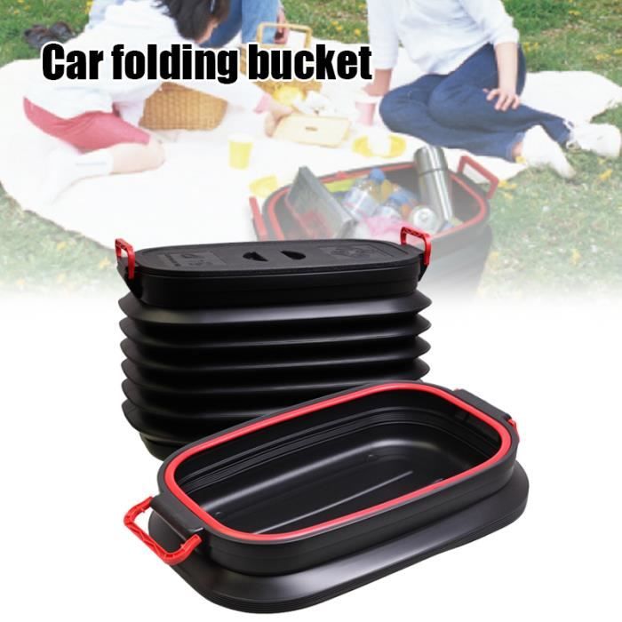 Poubelle de voiture peut sac de rangement boîte Portable pêche en plein air  rétractable pliant seau d'eau ordures support