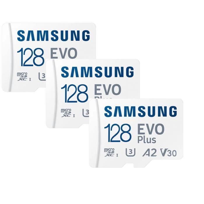 Carte mémoire microSD Evo Plus 128 Go SDXC U3 Classe 10 A2 130 Mo-s