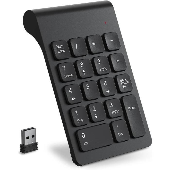 Pavé Numérique USB Tioleje 34 Touches - Avec Ports USB Additionnels - Pour PC, Mac, IPad (Noir)