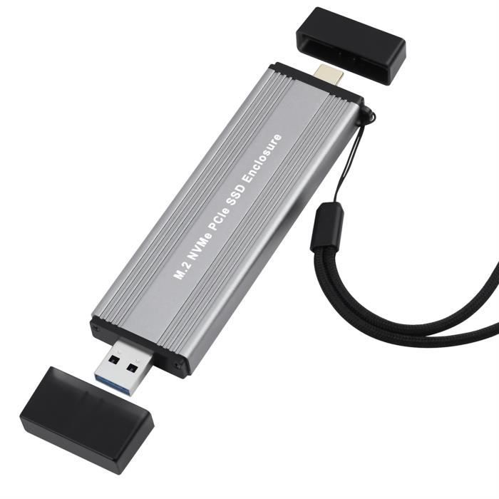 BoîTier SSD M.2 NVME PCIe avec BoîTier USB C 3.1 Gen 2 USB3.0 Vers