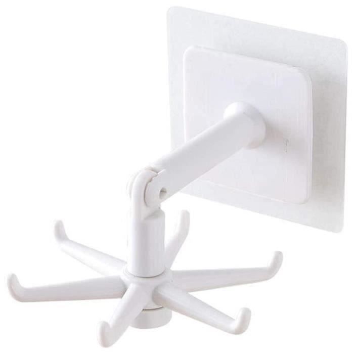 Porte Ustensiles à Ventouse – 6 Griffes Rotatives 360° – Pour Cuisine, Salle De Bain, Bureau – Installation Sans Perçage