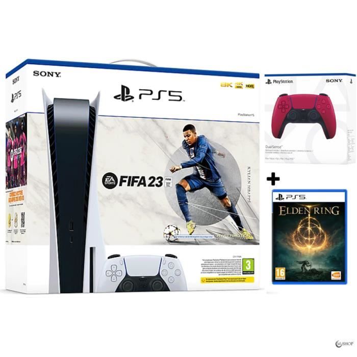 Sony - Pack PS5 Standard Edition FIFA 23 avec 2 jeux et 3