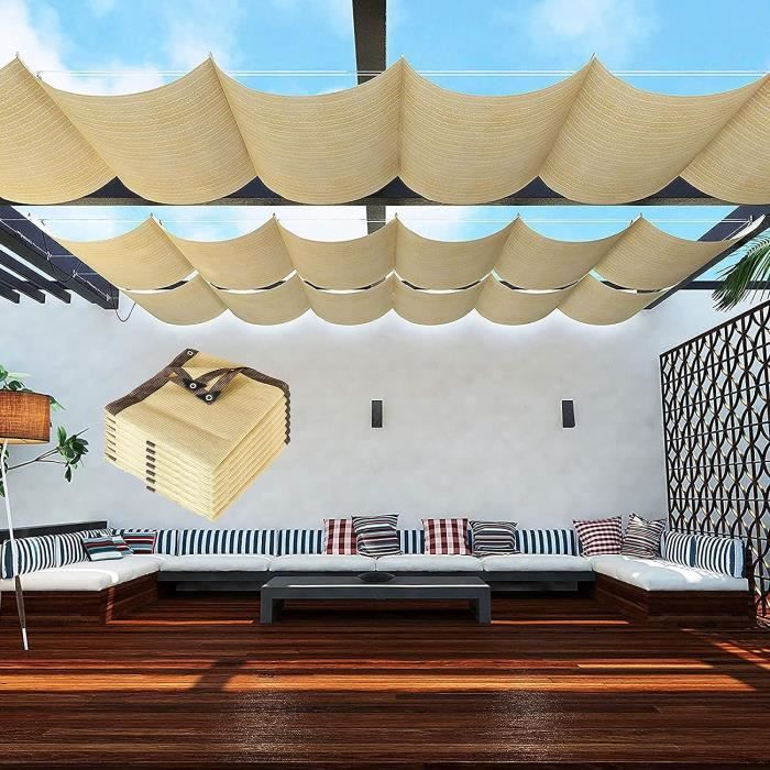 Filet D'Ombrage 85-95% - 3x3m Beige Avec Œillets | Protection Solaire Pour Jardin, Balcon, Piscine