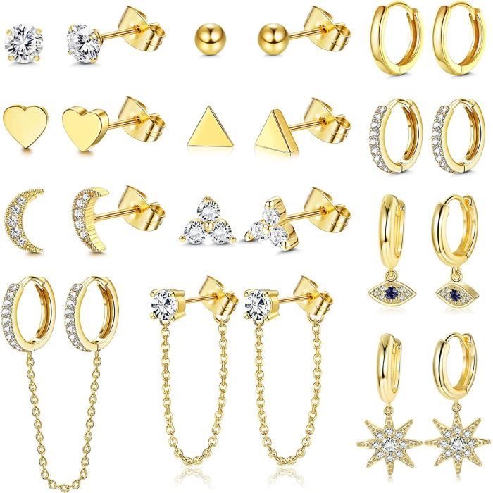 Boucles d´oreilles Femme Shabama Shima Laiton En or 4 cm main image 1