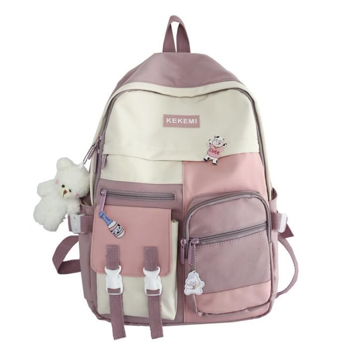Sac à dos Kawaii pour filles, cartable étanche, en Nylon, tendance, multipoches, pour voyage