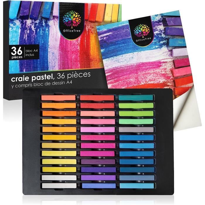 Toi-Toys 24 Craies De Rue – Couleurs Vives – Fluo, Marbré Et Classiques – Idéal Créativité Extérieure – Cadeau Enfant