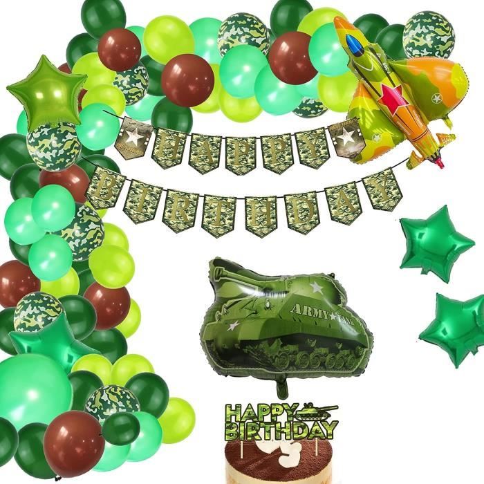 Taille Camouflage Ballons de Camouflage en latex pour garçon,12 pouces,  thème militaire, confettis, décoration de fête d'annivers - Cdiscount Maison
