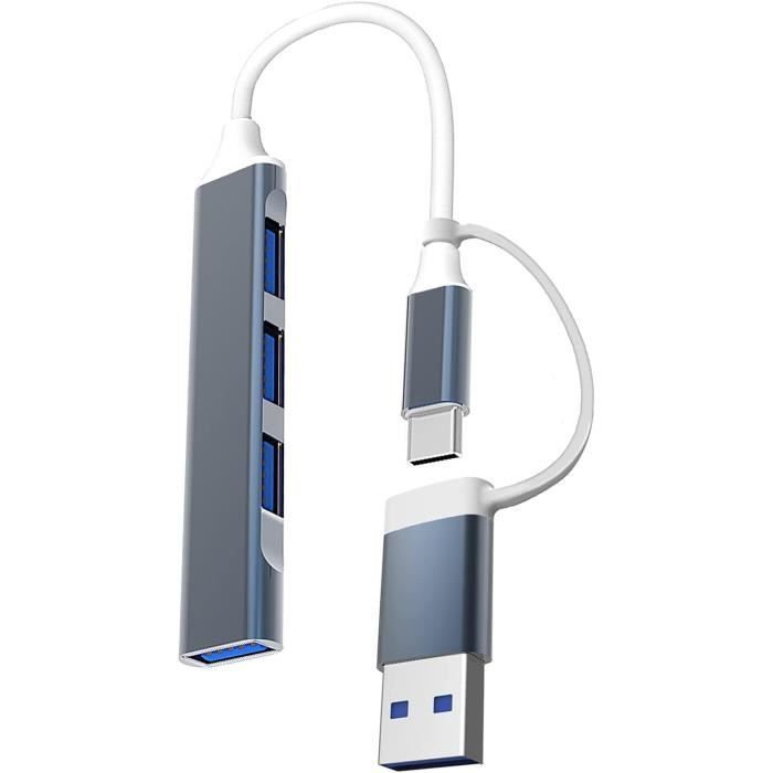 Hub Usb 3.0 4 Ports, Data Hub Usb Ultra Fin, Rallonge Usb 3.0 Transfert De Données À Haute