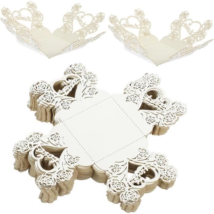 ANDRESLAD 50pièces Chocolat Truffe Papier Décoratif Avec Design Découpé Pour Mariage Et Fête Boîte à Chocolat