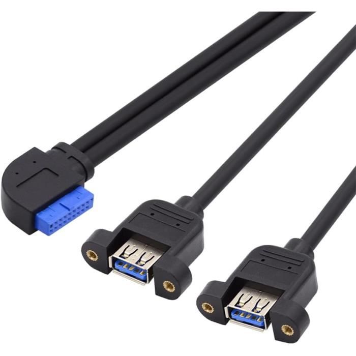 Câble VGA 90° 0.5M Full HD 1080P – Câble Moniteur VGA Mâle à Mâle Angle Droit Gauche Pour PC, Projecteur