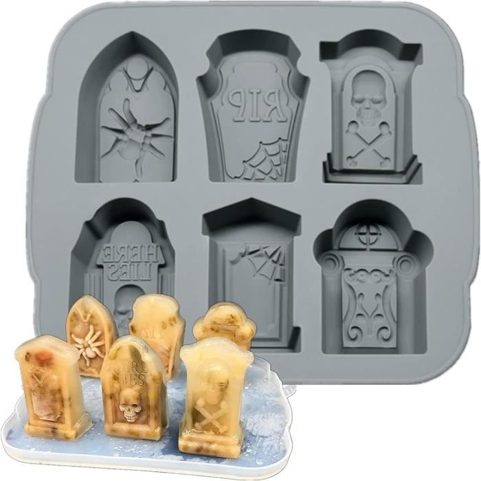 Lot De 3 Moules à Chocolats Fantômes Silicone Halloween - Avec Compte-Gouttes - Idéal Pour Glaçons Et Desserts
