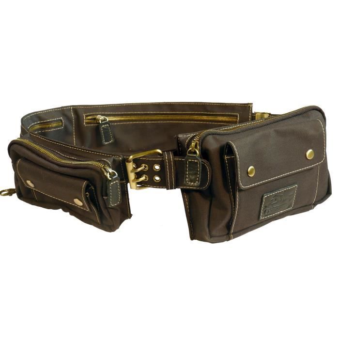 Ceinture banane multi poches avec boucle à griffe by TREKKING®