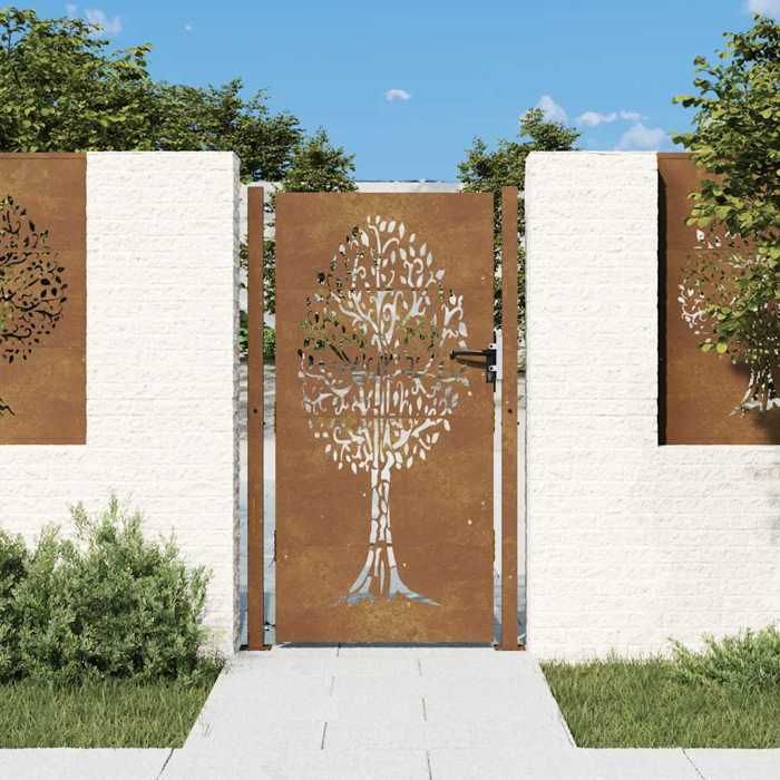 vidaXL Portail 105x180 cm Acier Corten - vue 2