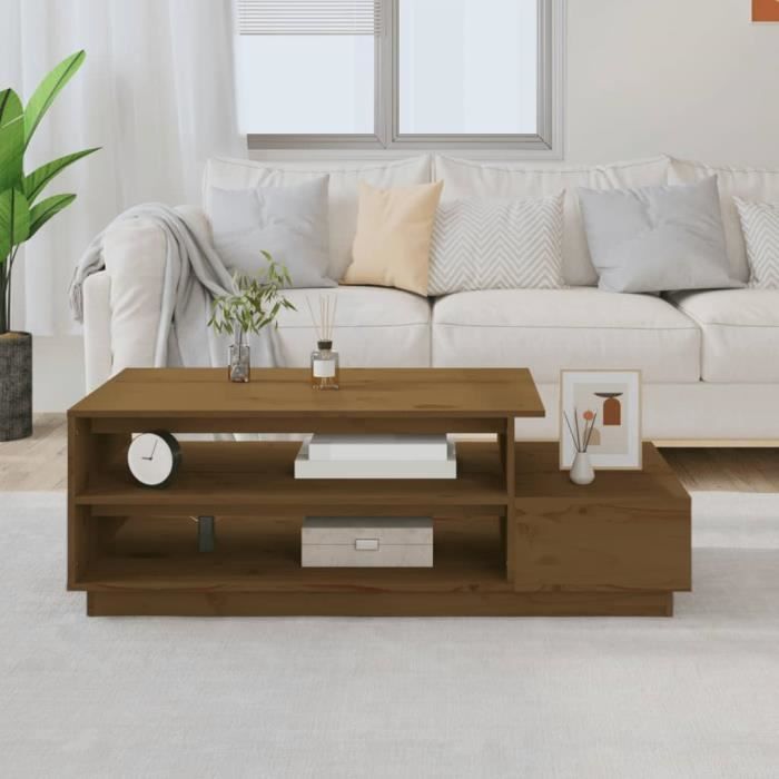 814417 vidaXL Table basse Marron miel 120x50x405 cm Bois massif de pin