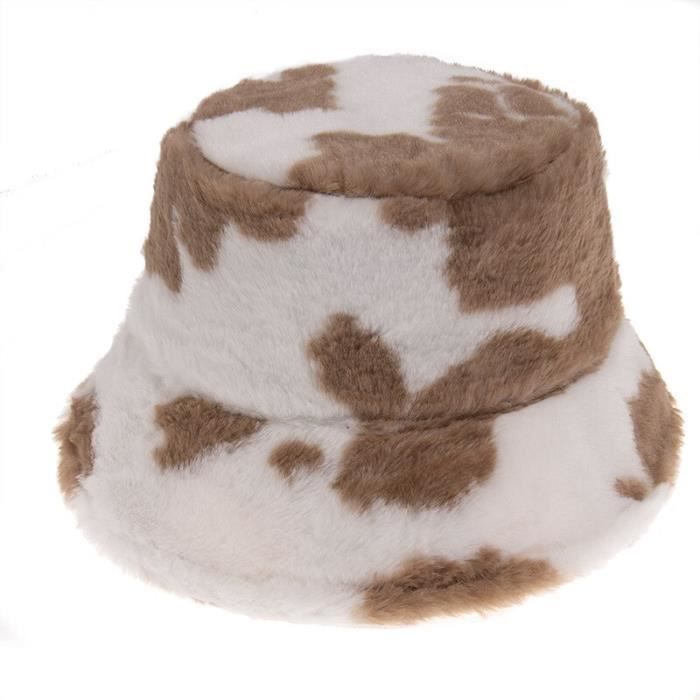Chapeau Cloche En Véritable Fourrure Léopard - Taille S, Vintage, Occasion